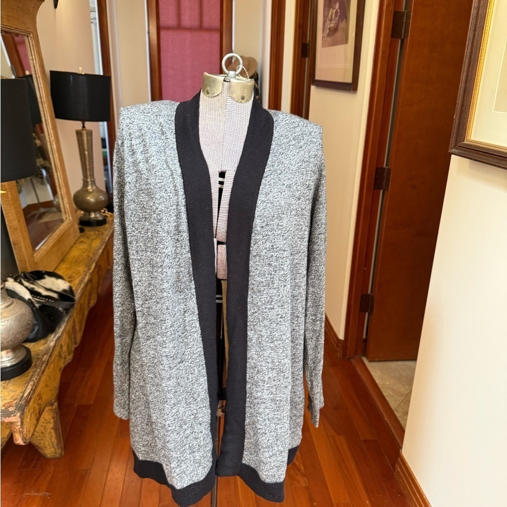 Susan Graver Black and Gray Cardigan M